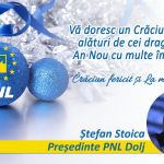 PreÈ™edintele PNL Dolj, deputat Stefan Stoica: VÄƒ doresc un An Nou cu multe impliniri!